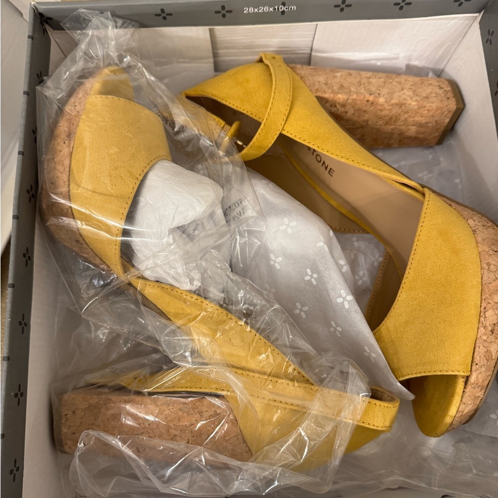 Sun + Stone Mustard Platform Sandals